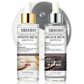 SRIOIO Exfoliant riz noir et blanc – flacon soin visage et corps pour purification légère