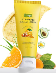 Srripo exfoliant visage en bocal avec vitamine C et curcuma pour une peau lumineuse.