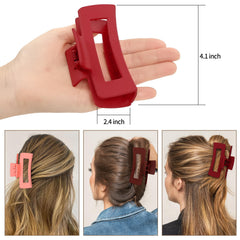 Pince-cheveux rectangle anti-glisse Sisiaipu rouge, pratique au quotidien.