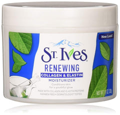 Bouteille St. Ives Renewing Collagen & Elastin pour hydrater et raffermir.