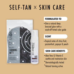 St Moriz Pro Dark Mousse avec mitaine pour une application précise.