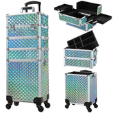 Stagiant Trousse Maquillage sur Roulettes bleu eau, 4-en-1 pour les déplacements