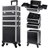 Stagiant valise-maquillage 4 en 1 avec roulettes 360 pour déplacements faciles.