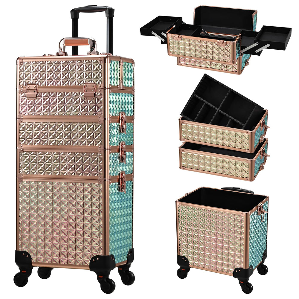 Stagiant valise maquillage a roulettes 360: transport pratique lors de déplacements professionnels.