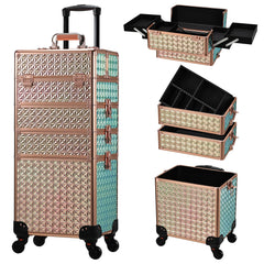Stagiant valise maquillage a roulettes 360: transport pratique lors de déplacements professionnels.