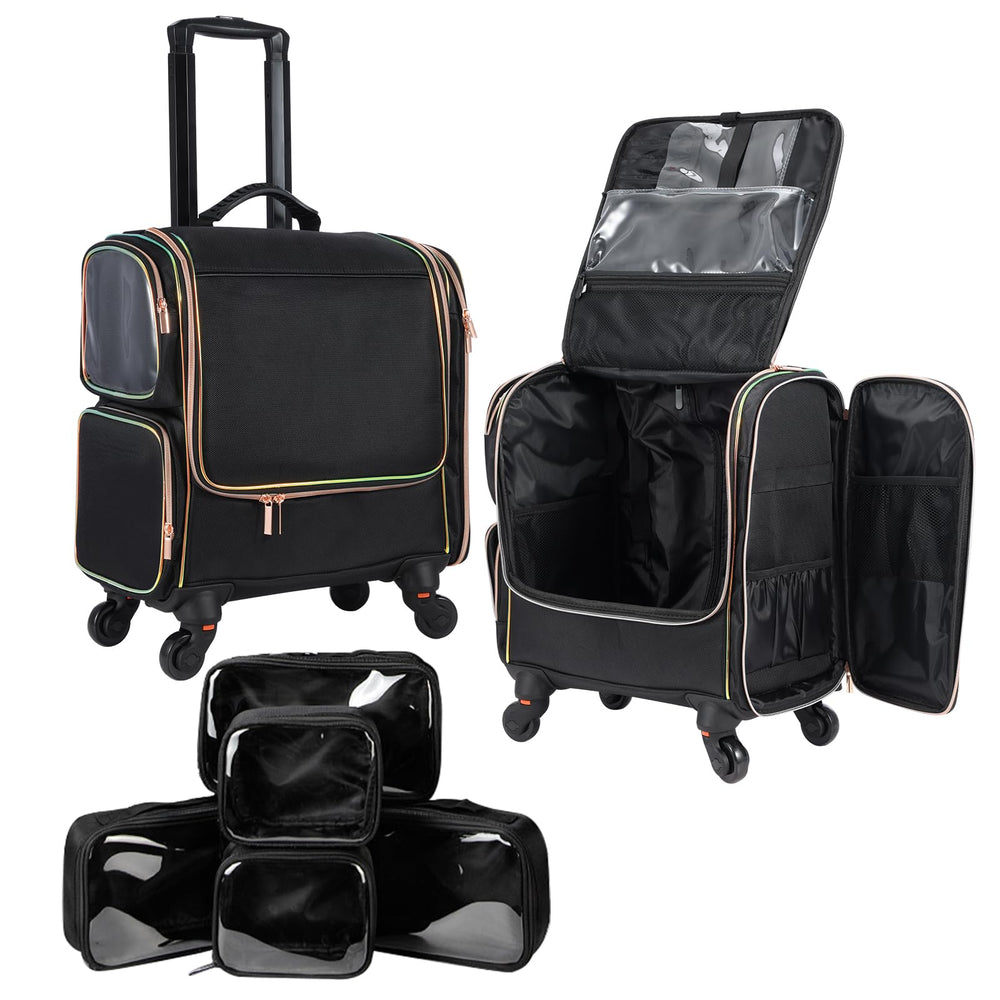 Stagiant valise maquillage pro roulante: transport pratique du matériel lors d’un déplacement.
