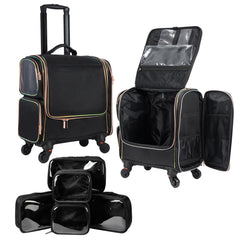 Stagiant valise maquillage pro roulante: transport pratique du matériel lors d’un déplacement.