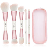 Pinceaux START MAKERS double-face rose pour fondation: application précise et uniforme.
