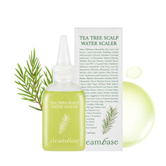 STEAMBASE Tea Tree Scalp Water Scaler, flacon-cone pour purifier le cuir chevelu et exfolier en douceur.