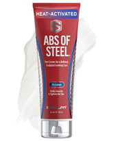 Crème SteelFit Abs d'Acier, application lisse et non grasse pour une définition visible.