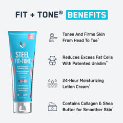 SteelFit crème corps tonifiante, texture légère pour peau tonifiée.