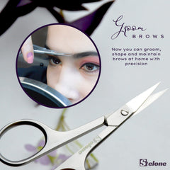 Stelone ciseaux sourcils, lame incurvée pour des sourcils bien définis.