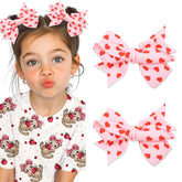 STGDAK Coeur rouge imprimé, barrette cheveux idéale pour fêtes et tenues romantiques
