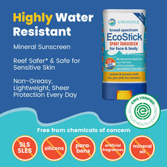 EcoStick SPF35 STREAM 2 SEA – application rapide pour enfants et adultes.