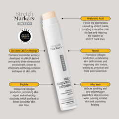 StretchMarkers Crème hyaluronique hydratation profonde, hydrate profondément et lisse les irrégularités.