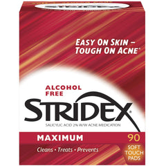 Stridex cotons exfoliants quotidiens à l'acide salicylique pour une peau plus nette.