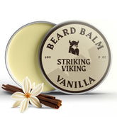 Baume barbe Striking Viking vanille dans sa boite 2 onces prête pour le voyage