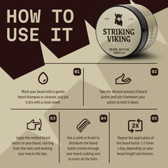Parfum vanille Striking Viking, usage quotidien pour barbe douce.