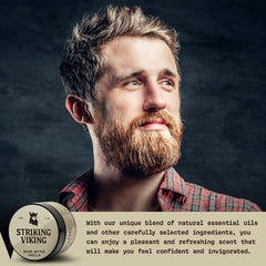 Beurre-barbe Striking Viking Vanille, pré-rasage et soin sans graisse.