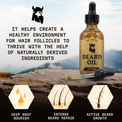 Huile barbe citron Striking Viking avec arbre à thé pour peau sensible
