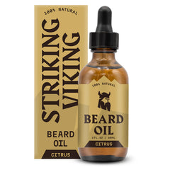 Striking Viking huile barbe citron, bouteille 2oz, hydratation durable pour la barbe