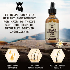 Striking Viking Huile Croissance Barbe – biotine et argan pour des poils plus épais