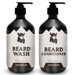 Le lavage barbe inodore Striking Viking en bouteille offre un nettoyage en profondeur sans parfum.