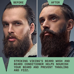 Striking Viking emballage 10oz conditionneur barbe : utilisation simple et rapide.