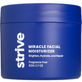 Crème visage Strive pour homme – flacon, hydratation durable et teint éclairé.