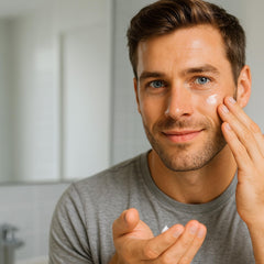 Stubble & Stache – application crème visage.