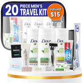 Kit TrekTote de Stuhrling Bottle, ensemble hygiène 20 pièces prêt pour bagage cabine.