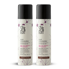 STYLE EDIT Correcteur racines en spray brun moyen, couverture rapide des gris pour cheveux