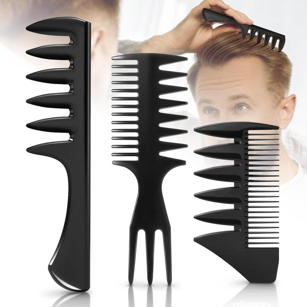 STYLEMATE ensemble peignes coiffure homme 3 pièces, polyvalent pour plusieurs styles.