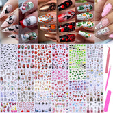 STZPRONAIL autocollants Noël 3D, parfait pour décorations festives sur ongles.