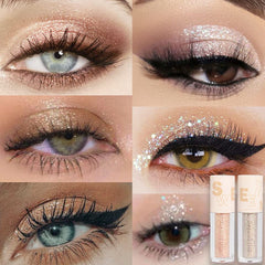 SUAKE ombre liquide paillettes iridescente multicolore, reflets changeants.