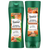 Shampoing Suave amande et karité — bouteille, hydratation douce pour cheveux secs.