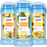 Suave Paradis Tropical, déodorant invisible, protection durable sans traces.
