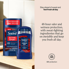 Suave Antiperspirant Homme Invisible, application sans traces.