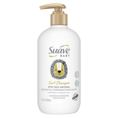 Shampooing Suave Baby Curl en bouteille, douceur pour le cuir chevelu sensible.