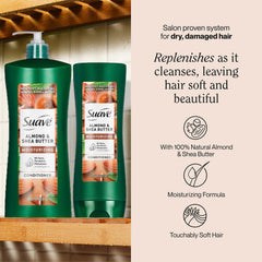Conditionneur Suave en pompe 28 oz, format économique pour cheveux secs.