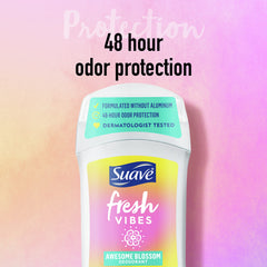 Déodorant sans aluminium Suave, formulation douce pour la peau.