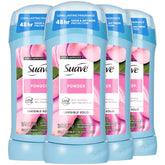 Déodorant Suave femme poudre en emballage prêt à emporter et discret.