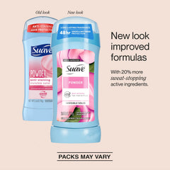 Stick déodorant Suave poudre – application précise et rapide.