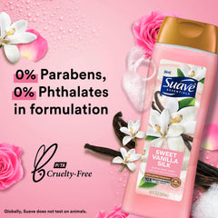 Suave Gel Douche Vanille Douce flacon agrandi montrant texture riche.