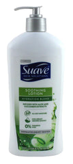 Texture crème légère de Suave, absorption rapide pour peau douce.