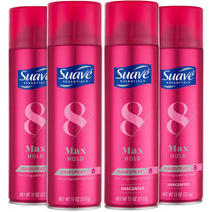 Fixation légère et parfum discret pour la coiffure avec la bouteille parfumée Suave Max Hold