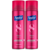 Suave Max Hold 2-pack box with unscented and scented formulas for versatile styling.