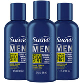 Bouteille 3 oz du gel douche 3 en 1 Suave Men Citrus Rush prête pour les voyages