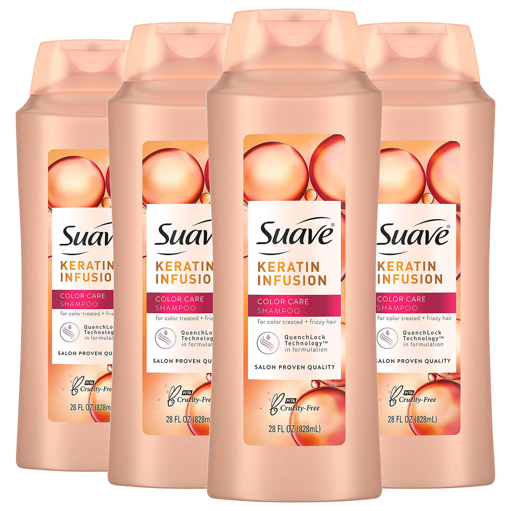 Shampooing Suave Professionnels, bouteille, protège couleur pour cheveux colorés.