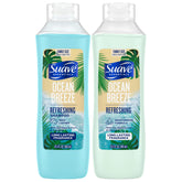 Shampoo Suave Ocean Breeze en bouteille, hydratation et fraîcheur après la douche.